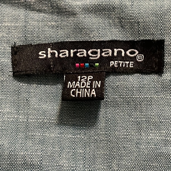 Sharagano, roll up sleeve, denim dress. - Picture 7 of 10